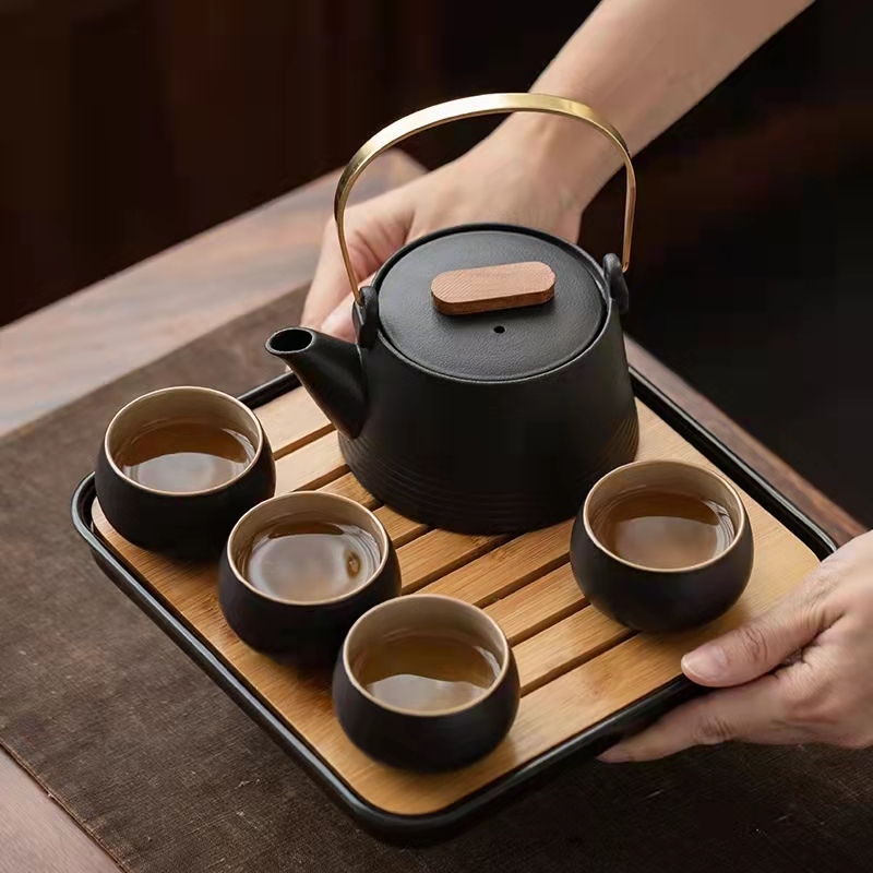 黑陶简约茶盘(图1)